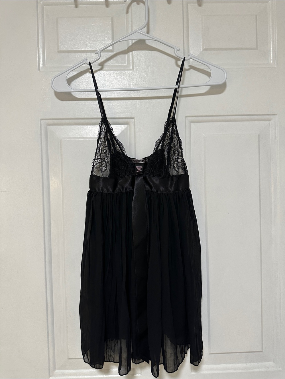 Victoria's Secret Black Lace & Satin Chemise